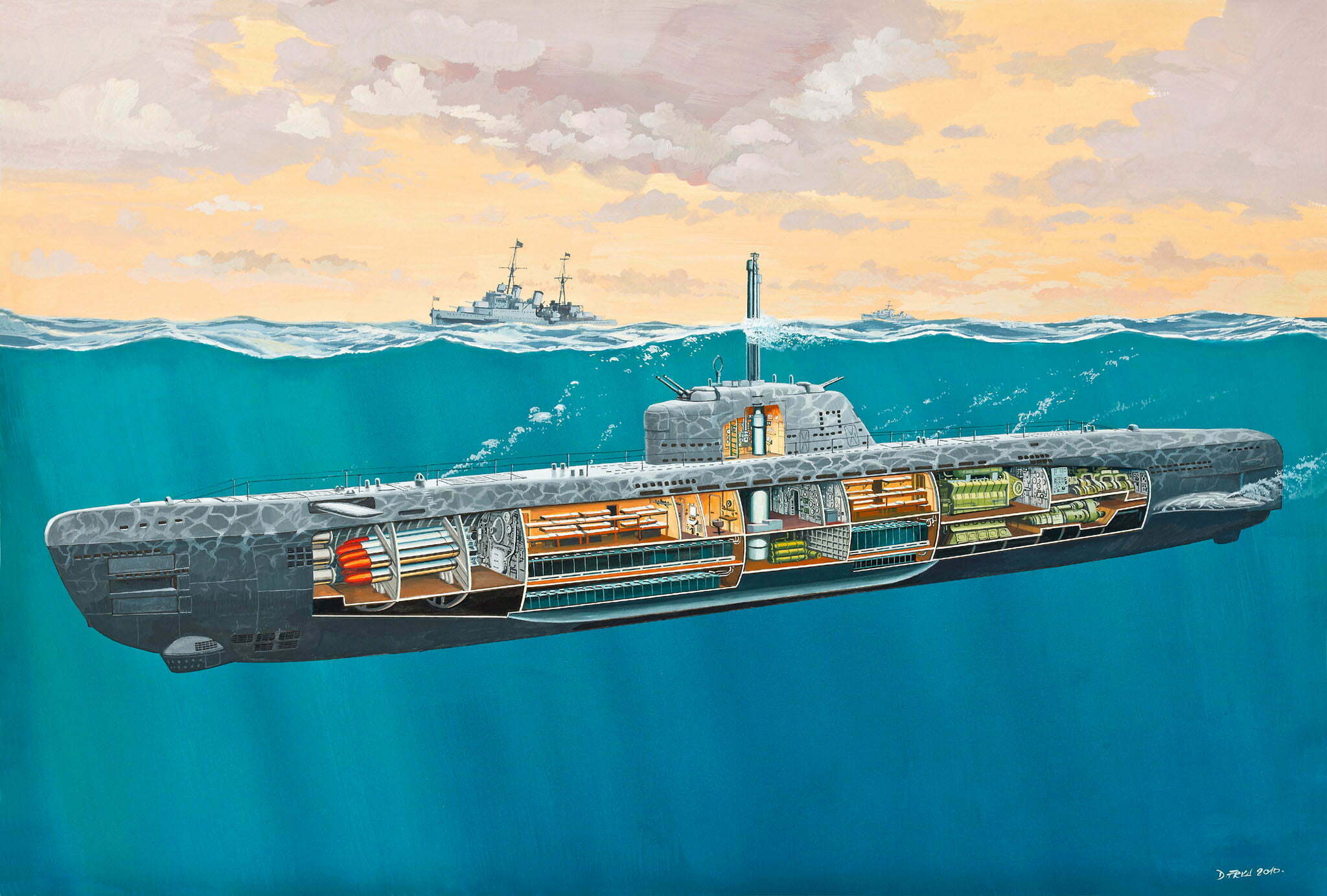 Model Kit - U-Boat Type XXI U 2540 & Interior