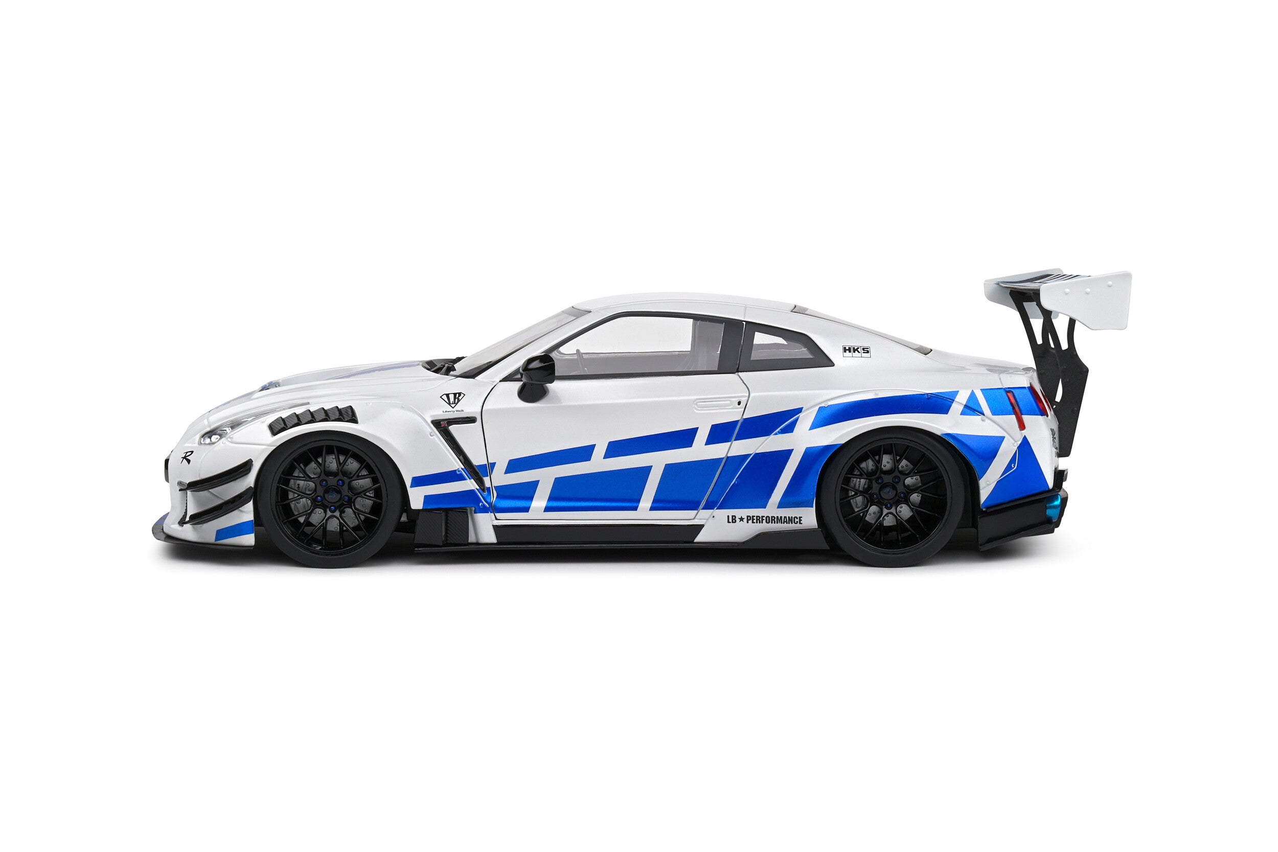 Nissan GT-R R35 Liberty Walk 2.0 - White Blue Stripes - 2024 - 1:18