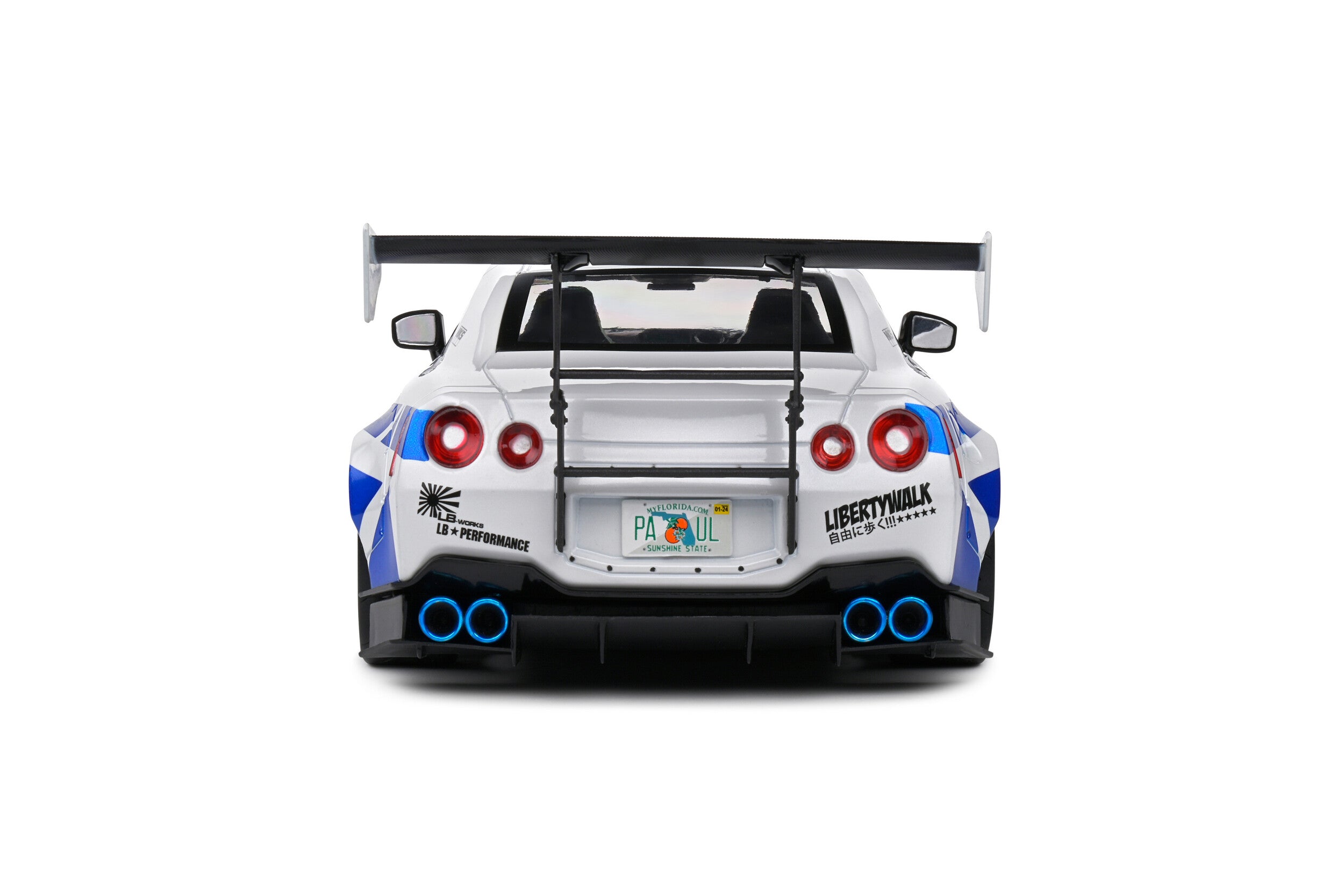 Nissan GT-R R35 Liberty Walk 2.0 - White Blue Stripes - 2024 - 1:18