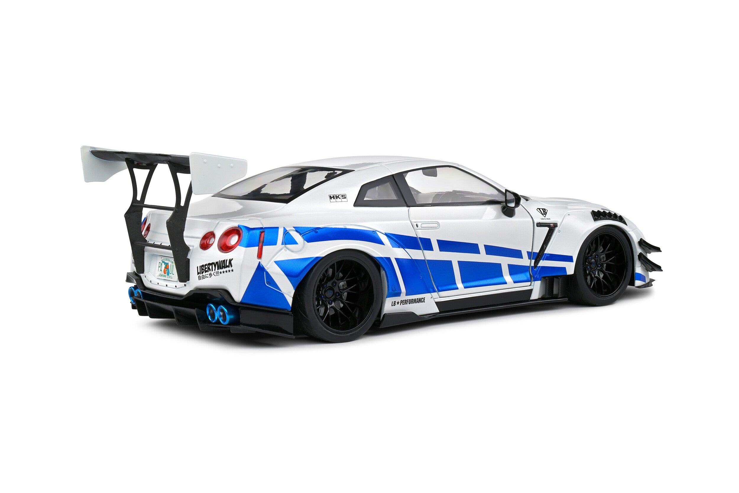 Nissan GT-R R35 Liberty Walk 2.0 - White Blue Stripes - 2024 - 1:18