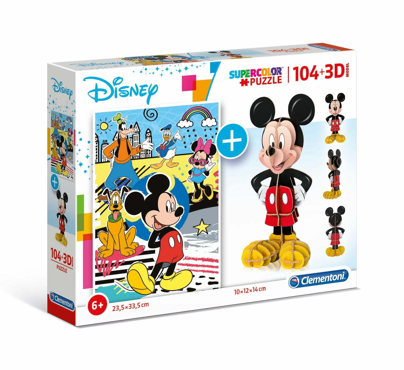 Puzzle + Modelo 3D Mickey Mouse - 104 pcs
