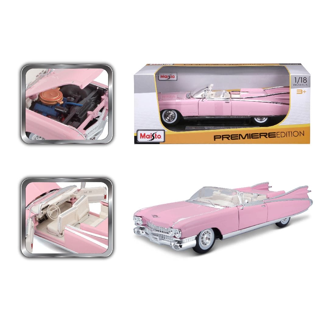 Cadillac Eldorado Biarritz Cabrio, Rosa, 1959 - 1:18