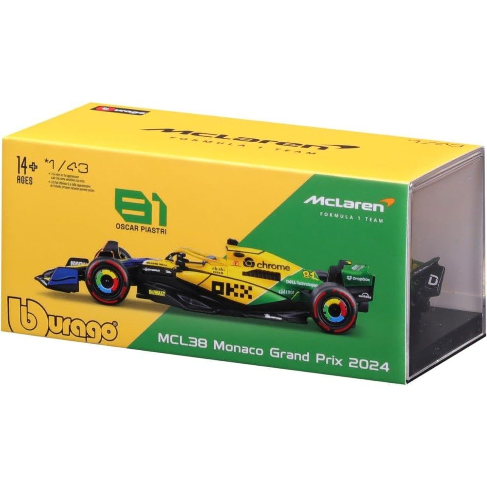 F1 Mclaren Mcl38, Oscar Piastri #81 Com Capacete, Edição 30º Ayrton Senna - 1:43
