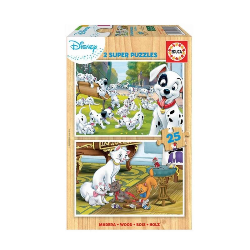 Puzzle Madeira Animais Disney - 2x25 pcs