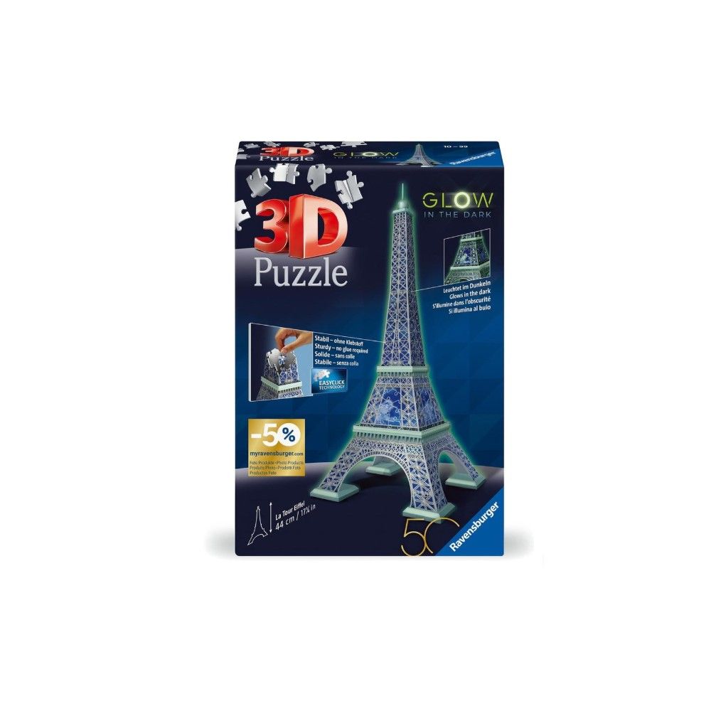Puzzle 3D - Torre Eiffel - Brilha No Escuro