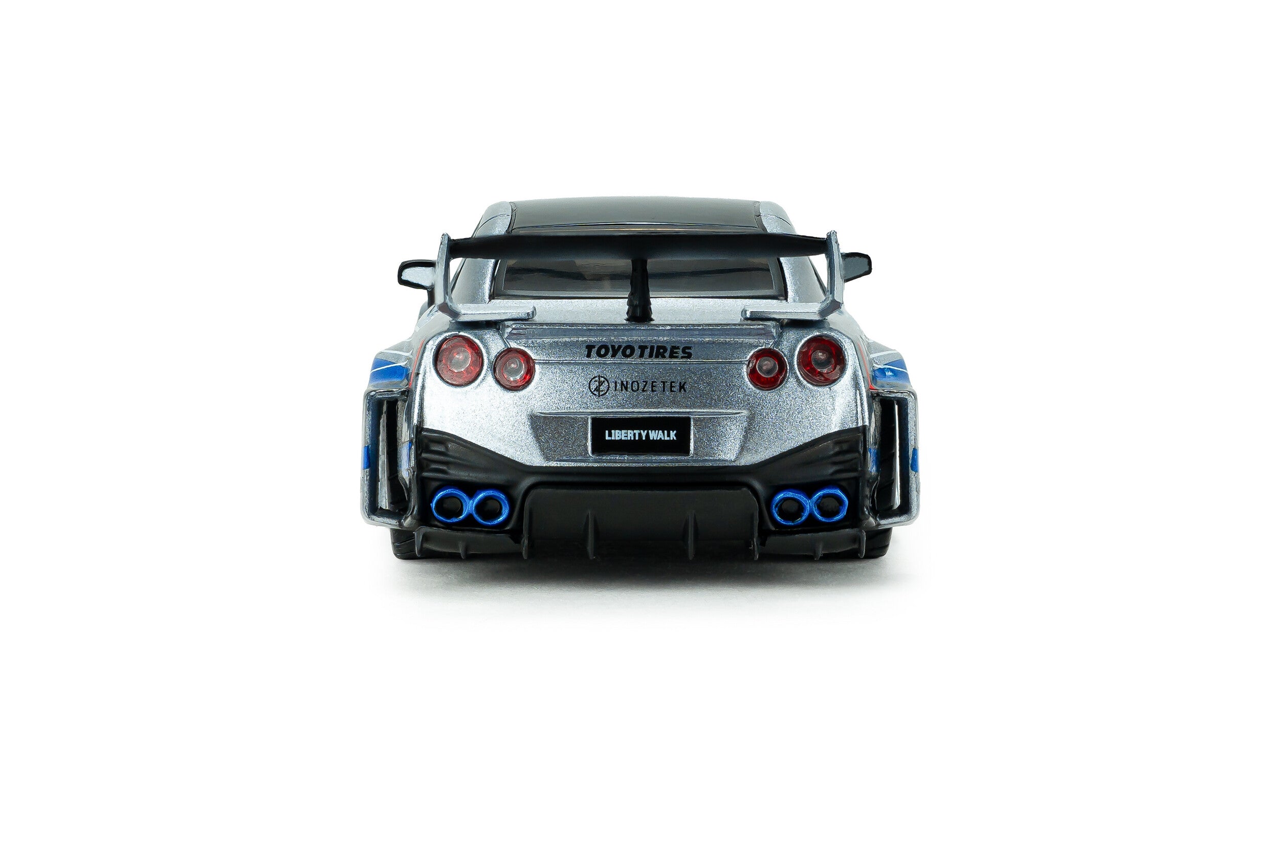 Nissan GT-R R35 Liberty Walk Silhouette - Silver and Blue Stripes - 2020 - 1:43