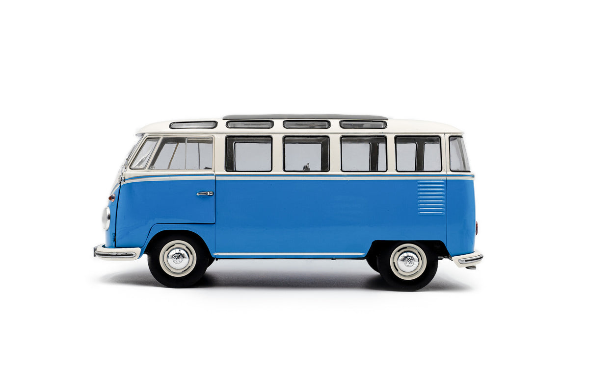 Volkswagen T1 Samba Blue & White - 1962 - 1:18