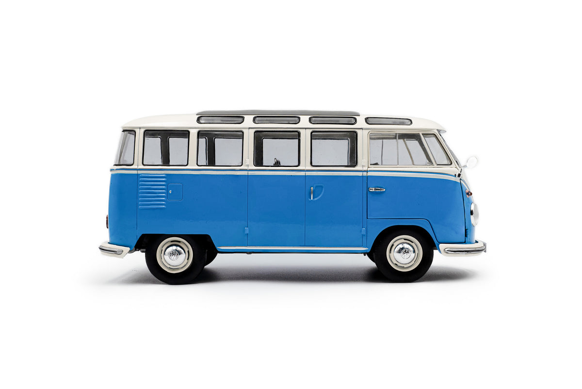 Volkswagen T1 Samba Blue & White - 1962 - 1:18